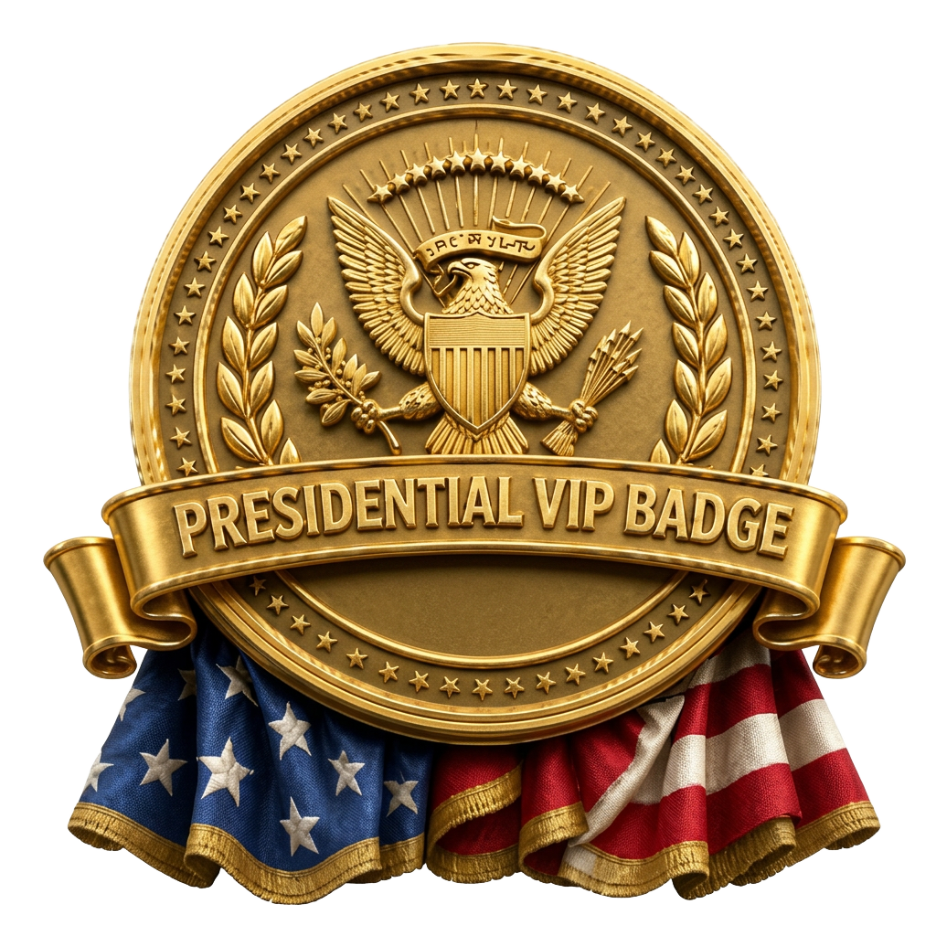 3D metallic gold Presidential VIP eagle medal