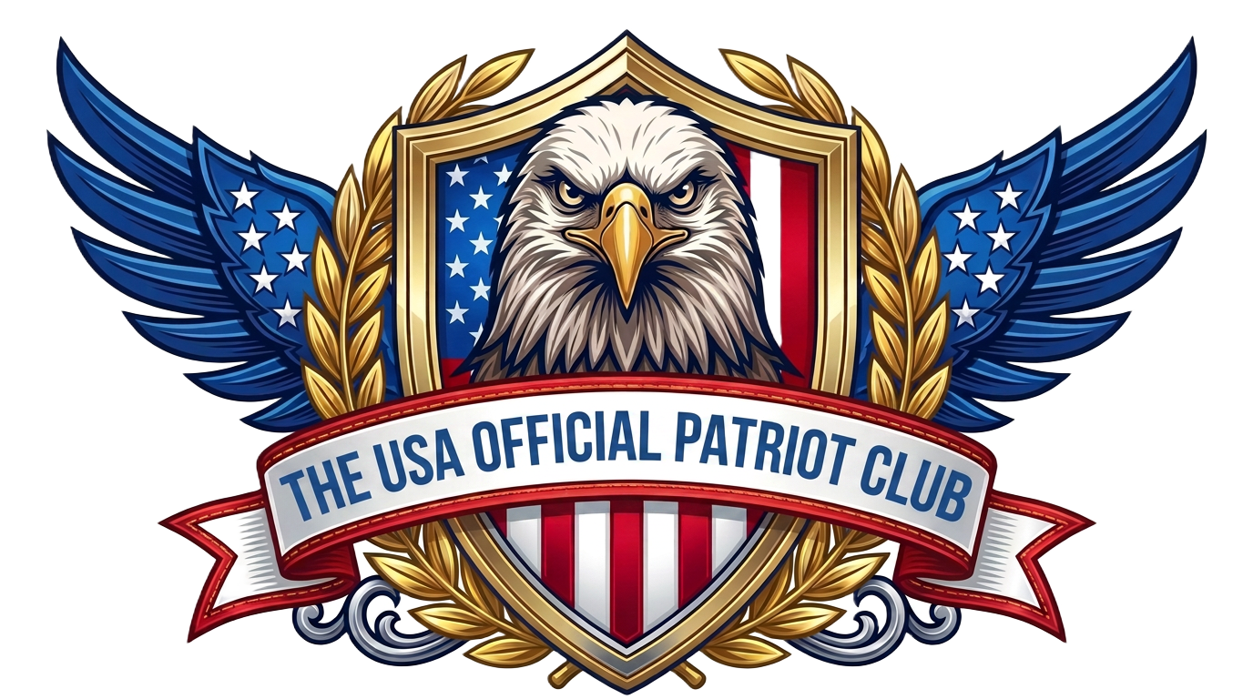 The USA Official Patriot Club eagle and shield emblem
